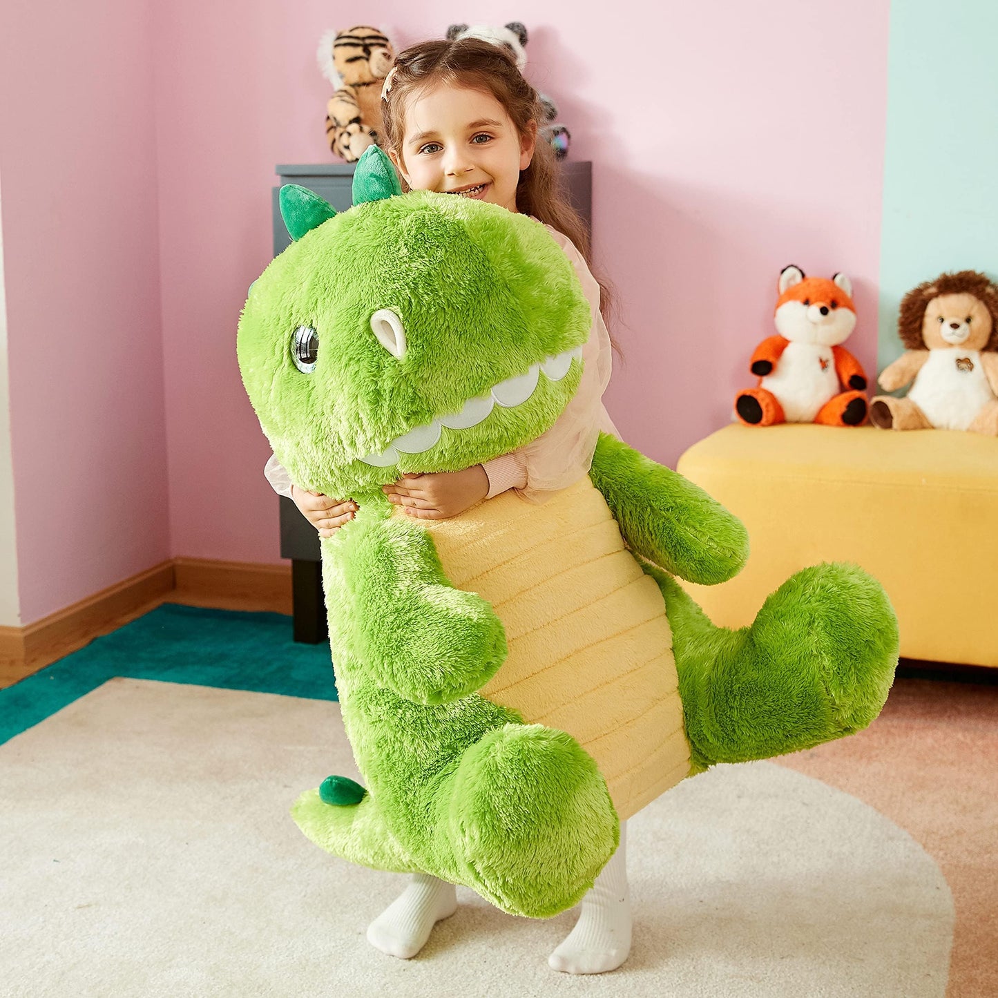 Ikasa Large Dinosaur Stuffed Animal Plush Toy,Giant T-Rex Cute 23' Jumbo Soft Toys,Huge Big Size Fluffy Plushy Fat Plushie,Gifts For Kids