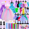 MINIFUN 800+ Pcs Fashion Designer Kit for Girls, DIY Sewing Kit with Mannequins, Arts & Crafts for Kids Ages 6-12, Multicolored