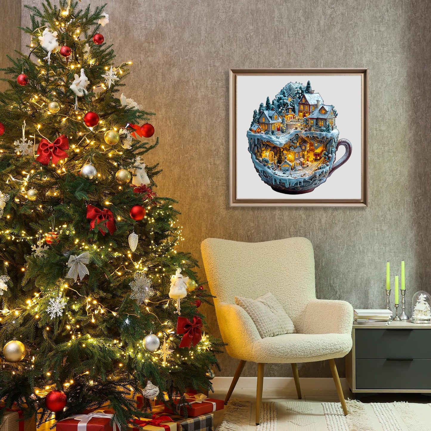 Wooden Puzzles for mature-themeds - Train and Village Wooden Jigsaw Puzzle - Unique Animal Shaped Wood Puzzles mature-themed - Christmas Birthday Gifts for mature-themeds/Friends/Family - 90pcs 8.5 * 7.9in