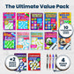 10-Pack Large Print Crossword Puzzles For Seniors Plus 2 Fill-In Puzzle Books And 4 Pens - Big, Bold, Easy-To-Read, Perfect Brai