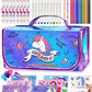 Weirtoya Washable Fruit Scented Markers Set With Unicorn Pencil Case Stationery Set Stem Toys Unicorns Gifts For Girls Birthday