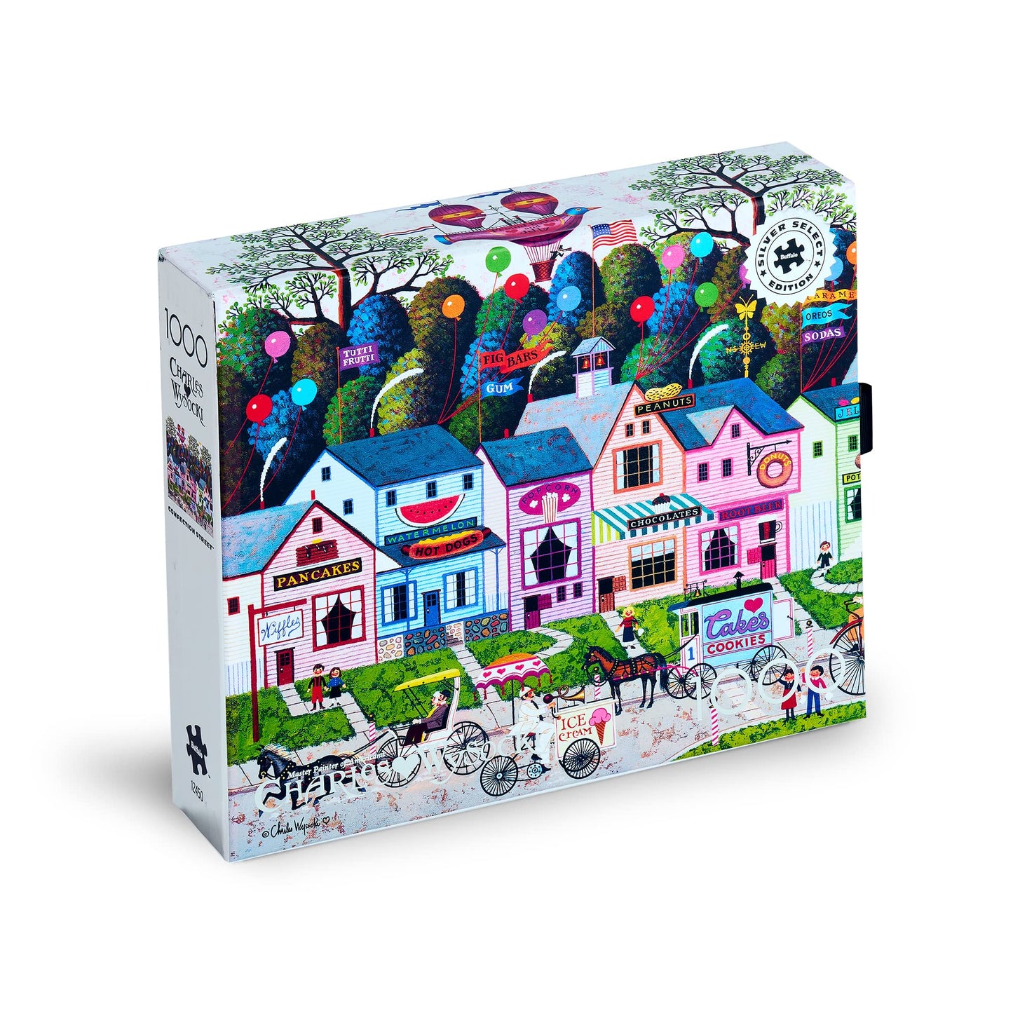 Buffalo Games 1000 Piece Jigsaw Puzzle - Silver Select Confection Street - Challenging Adult Puzzle - Finished Size 26.75 x 19.75