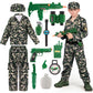 Spooktacular Creations Army Costume For Kids, Dark Green Camo Military Costume, Halloween Costumes For Boys Pretend Play Party (