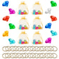 Pantide 35Pcs Acrylic Diamond Gems Jewels Alloy Gold Round Ring Set The Blue Hedgehog Chaos Emeralds Power Rings Party Favor Supplies Cake Decoration Pirate Treasure Chest Hunt For Kids With Bag