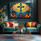 Miniwan - Stained Glass Cross Puzzles For Adults 1000 Pieces, Impossible Hard Difficult Challenging Puzzles For Adults, Colorful