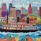 Cross & Glory - Queen City Paddle Wheel Adventure - 1000 Piece Jigsaw Puzzle For Adults | Historic Cincinnati Riverboat Scene | Vibrant Folk Art Design With Satin Finish | 20X27 Inches