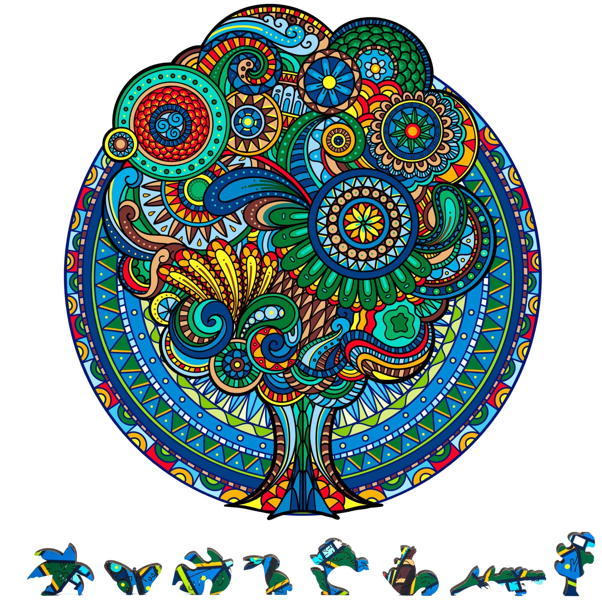 ZenChalet - Floral Retro Wooden Jigsaw 200 Piece Puzzle - Unique Wooden Puzzles for mature-themeds  Cool Puzzle Brain Teaser - Great Gift for Friends and Family - Mind Puzzle for mature-themeds