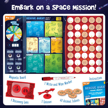 Imagimake Rescue Quest-Animals & Habitats | Spin, Discover & Rescue Animals | Educational Toys |Fun Board Games for Friends & Fa