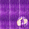 PartyWoo Purple Streamers Foil Fringe Curtain 3pcs 8.2ft Metallic Tinsel Lavender Backdrop for Birthday Graduation Bachelorette 
