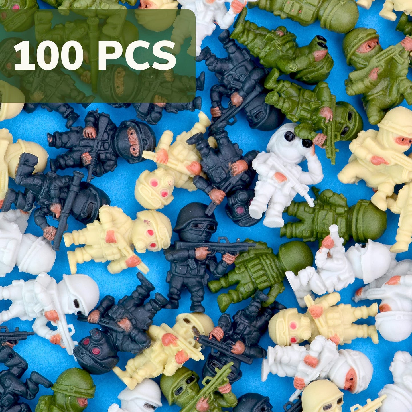 Entervending Army Men Action Figure - Small Soldiers Toys For Kids - 100 Pcs Army Soldier Toy Playset - Military Toys - Toy Army Men - Army Party Decorations - Bulk Toys