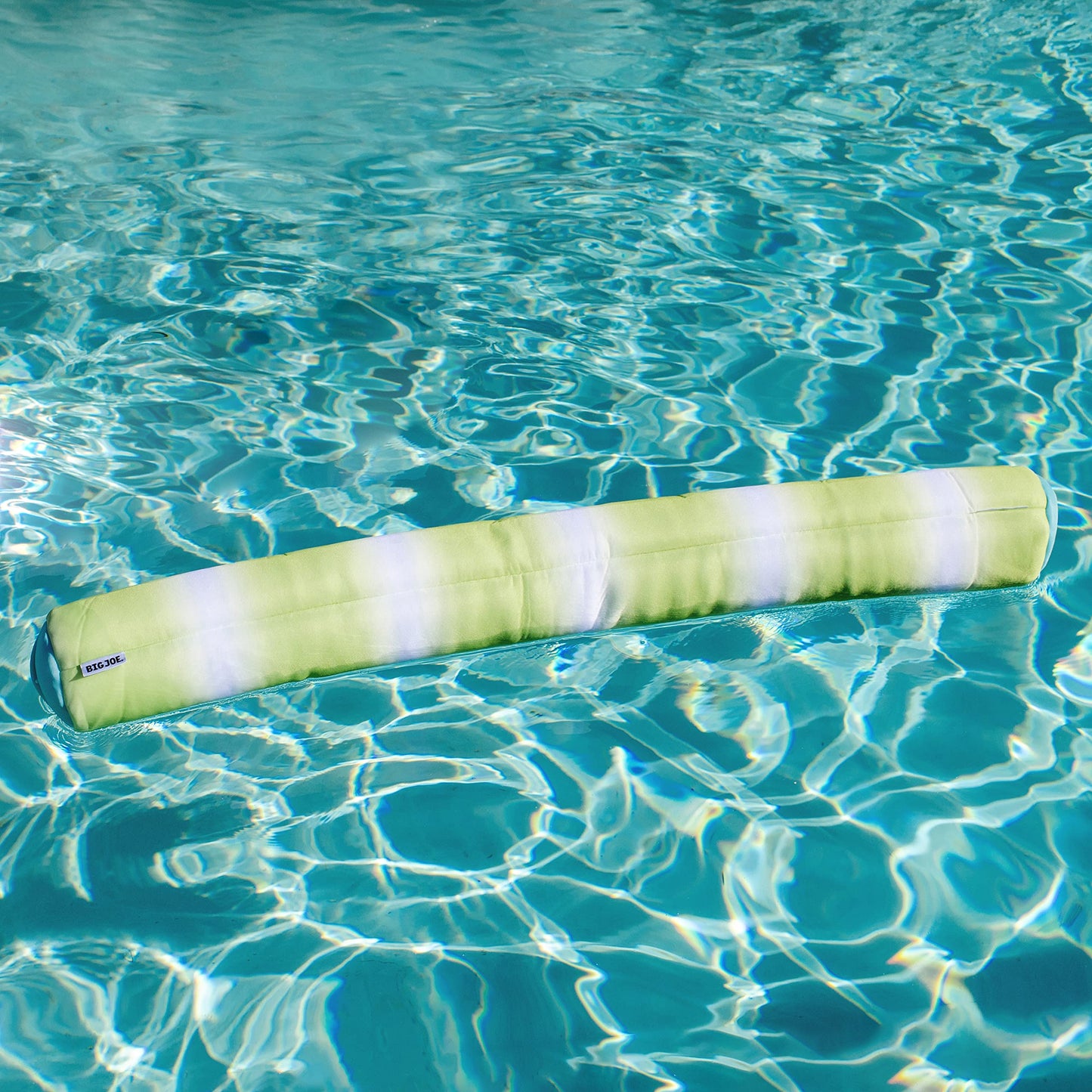 Big Joe Noodle No Inflation Needed Pool Float, Rolling Wave Lime Double Sided Mesh, Quick Draining Fabric, Jumbo 4 Feet
