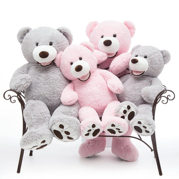 Morismos Giant Teddy Bear With Big Footprints Big Teddy Bear Plush Stuffed Animals (Gray, 39 Inches)