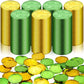 HyDren 500 Pieces St. Patrick's Day Coins Plastic Shamrock Gold Coin Good Luck Saint Patrick's Day Green and Gold 3 Leaf Coins f