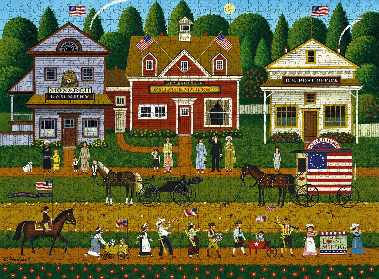 Buffalo Games - Charles Wysocki - Young Patriots - 1000 Piece Puzzle - Challenging Puzzle Perfect For Game Nights - Finished Siz