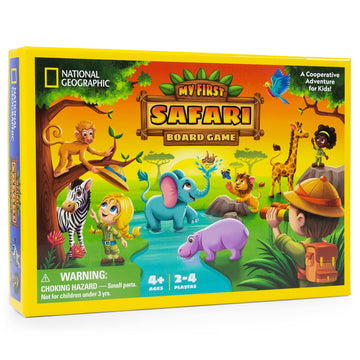 Blue Marble NATIONAL GEOGRAPHIC My First Safari Board Game, Multicolor, One Size, Kids 4-6, Cooperative Family Fun