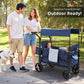 Stroller Wagon for 2 Kids, Baby Wagon Stroller with Adjustable Handle for Infants and Toddlers (Light Blue)