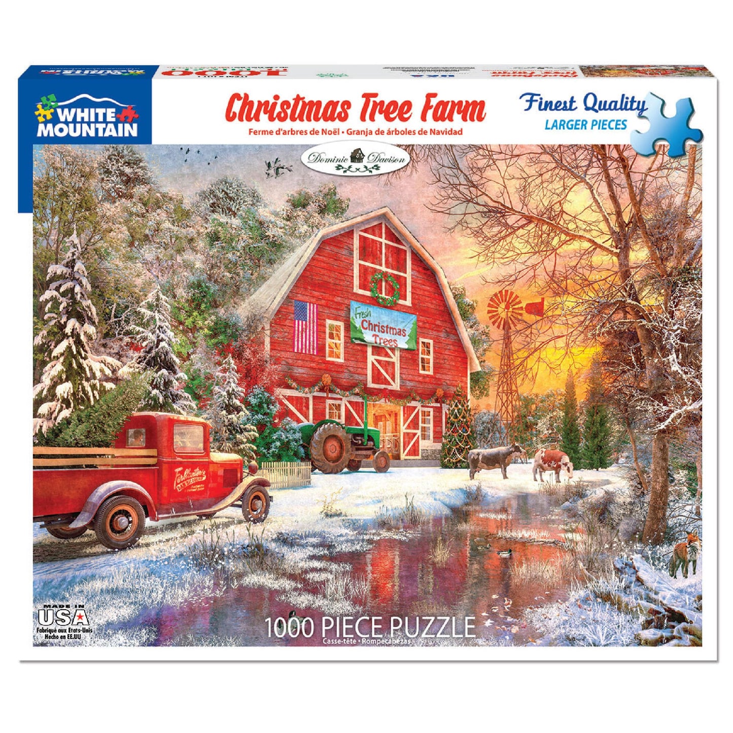 White Mountain Tree Farm Christmas Puzzles 1000 Pieces Jigsaw Puzzle for mature-themeds and Family