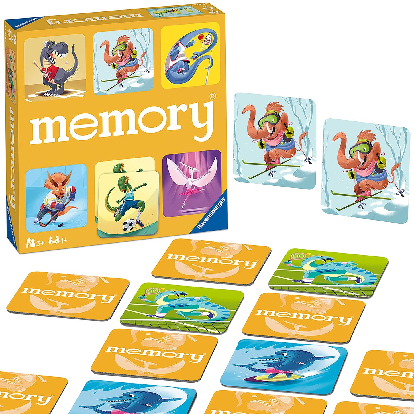 Ravensburger Dinosaur Sports Memory Game For Girls & Boys Ages 3 To 5–A Fun & Fast Dino Memory Game