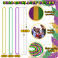 24PCS Mardi Gras Accessories, Mardi Gras Green Purple Gold Metallic Beads Necklaces Accessories Bulk, Mardi Gras Beads Necklace