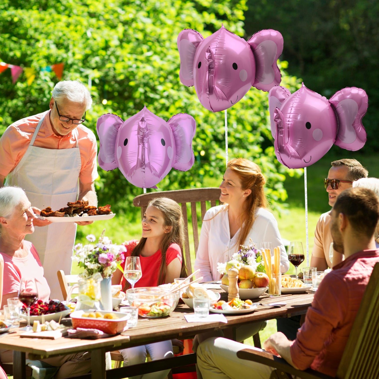 4D Animal Elephant Head Balloons Elephant Balloons For Kids Boys Girls Party Supplies Birthday Decorations Baby Shower, 4 Pack I