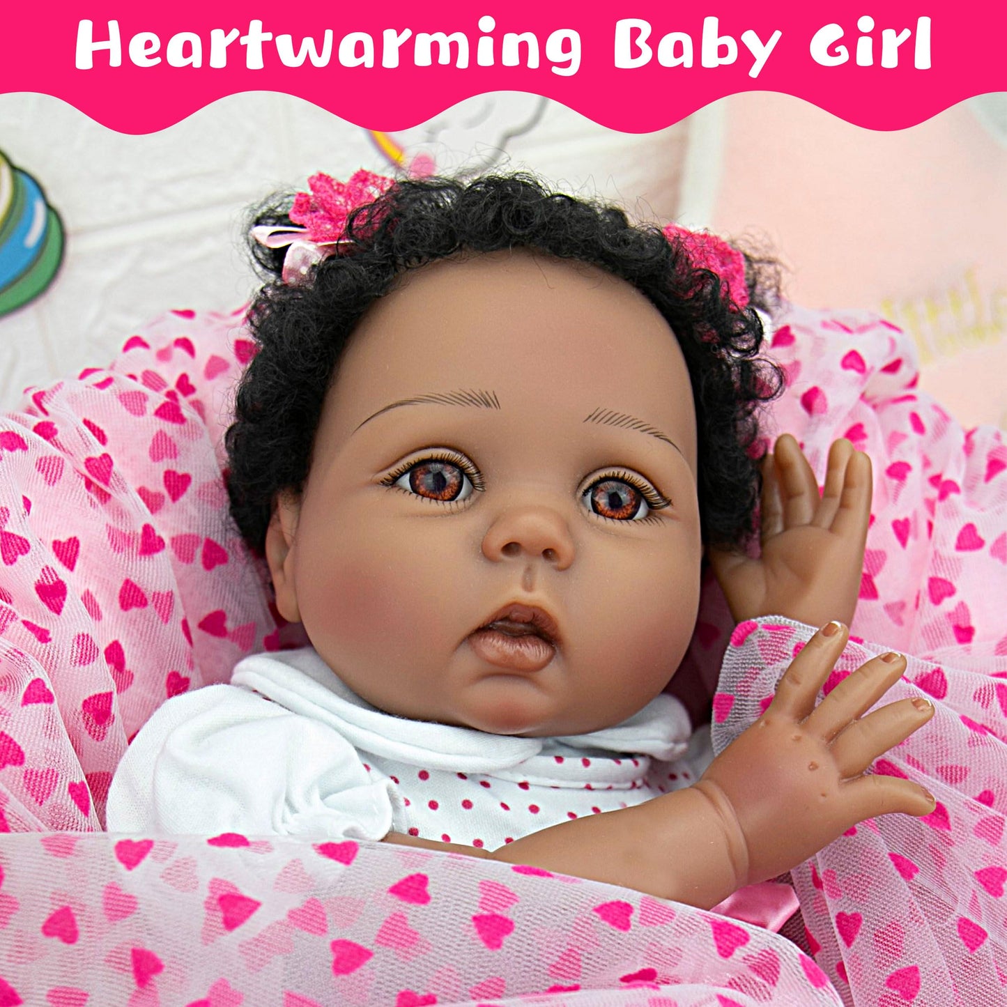 Milidool Black Reborn Baby Dolls Girl Lifelike Weighted African American Newborn Girl Dolls 22 Inch Baby Dolls That Look Real Gi