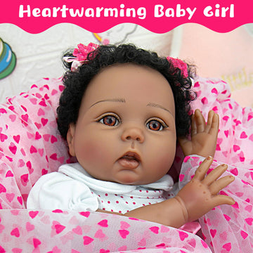 Milidool Black Reborn Baby Dolls Girl Lifelike Weighted African American Newborn Girl Dolls 22 Inch Baby Dolls That Look Real Gi