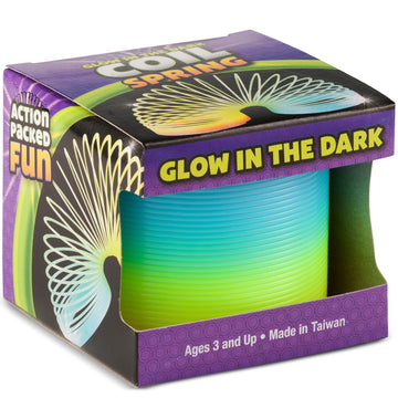 Bedwina 3” Glow In The Dark Coil Spring Toy [4 Pack] Colorful Neon Rainbow Magic Spring Toys For Girls Or Boys, Plastic Coil Springs For Fun Birthday Gift Ideas, Game Prizes And Party Favors For Kids