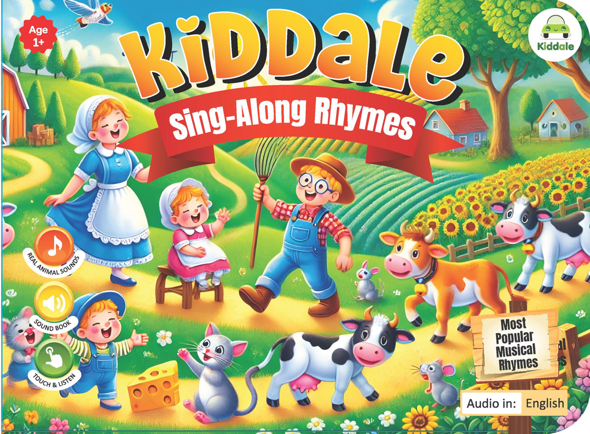 Kiddale SingAlong Rhymes Sound Book | 28 Interactive Buttons with Popular English Rhymes & Sound Effects | HD Audio, Colorful P
