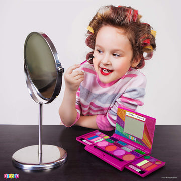 Play22 Real Washable Kids Makeup Palette For Girl - My First Princess Make Up Set Include 4 Blushes, 8 Eyeshadows, 6 Lip Glosses