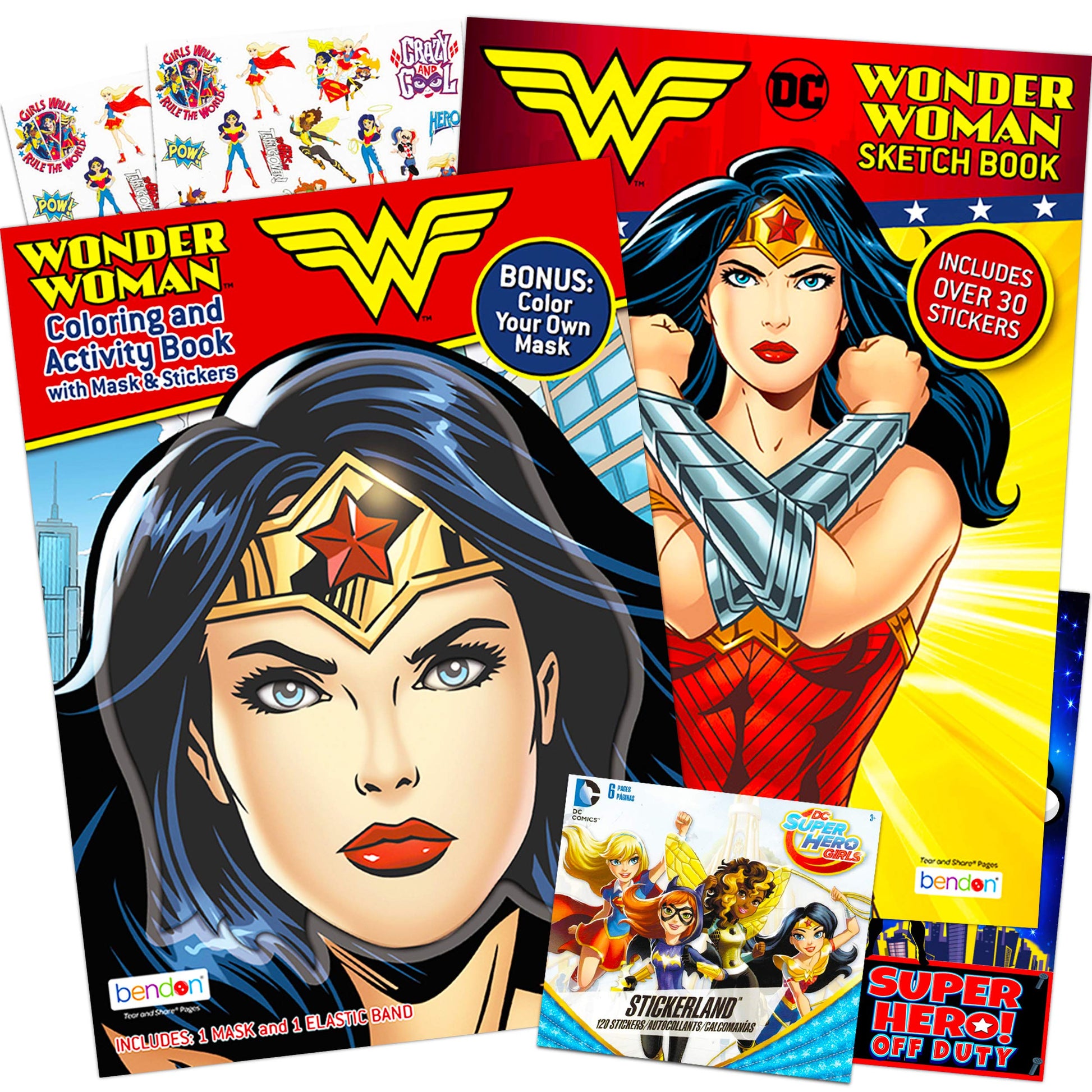 DC Shop Wonder Woman Coloring and Activity Super Set ~ 2 Wonder Woman Books with Super Hero Girls Stickers (Wonder Woman Party P