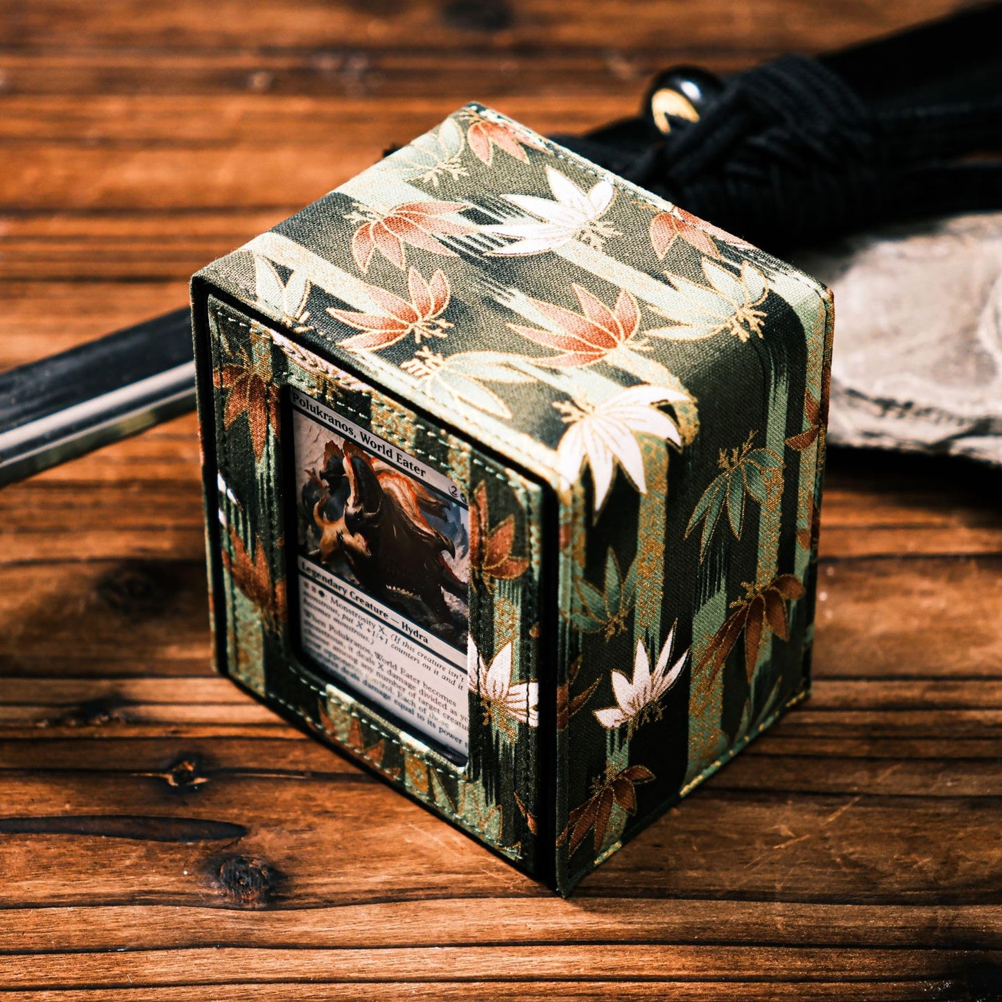 KakapopoTCG The Shogun Deckimono: a Kimono Deck Box for MTG Magic FaB EDH Commander YGO DND Spell Cards FaB PTCG TCG (Koi of Daw