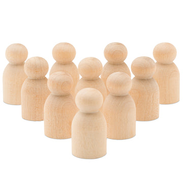 Wooden Peg Doll Baby Shape 1-1/8 Inch, Pack Of 100 Small Peg Dolls For Crafting, Miniature Figures, And Small World Play