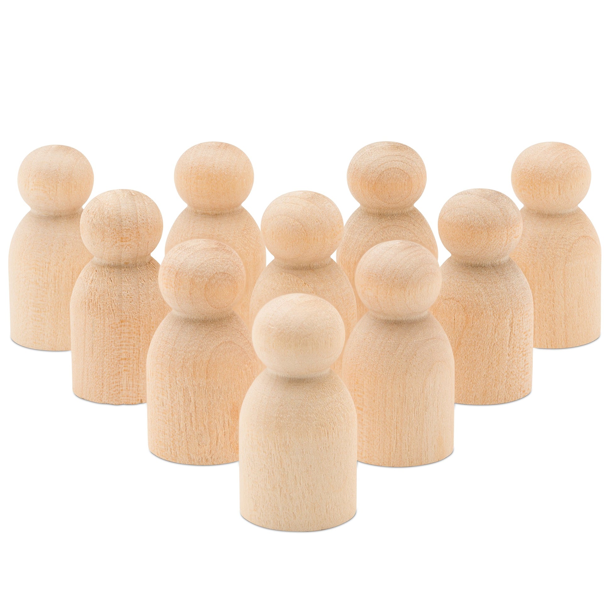 Miniature Wooden Peg Dolls 1-1/8 inch, Pack of 250 Small Peg Dolls for Crafting, Miniature Figures, and Small World Play