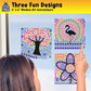 PURPLE LADYBUG Window Art Craft Kits - Fun Spring Crafts for Kids Ages 8-12, Multicolor, Medium Size, Model A-PL-1115