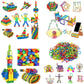 Techhark 400+ Pcs [ 2 In 1 Diy Combo ] 2 Types Different Blocks For Early Learning/Educational Blocks Toys For Kids (200+Pcs Sti