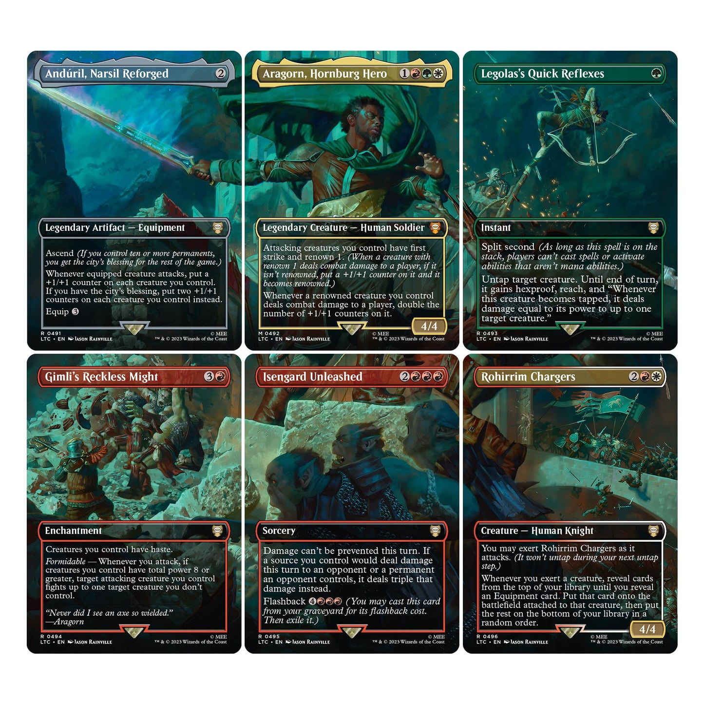 Magic The Gathering Scene Box - Lord of The Rings: Tales of Middle-Earth - Aragorn at Helm’s Deep - 6 Scene Cards, Multicolor, Model D34830000