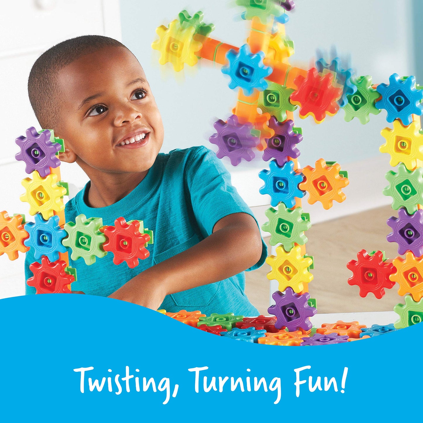 Learning Resources Gears! Gears! Gears! Super Building Toy Set, Stem Toys, Construction Toys, Gears For Kids, 150 Pieces, Ages 3