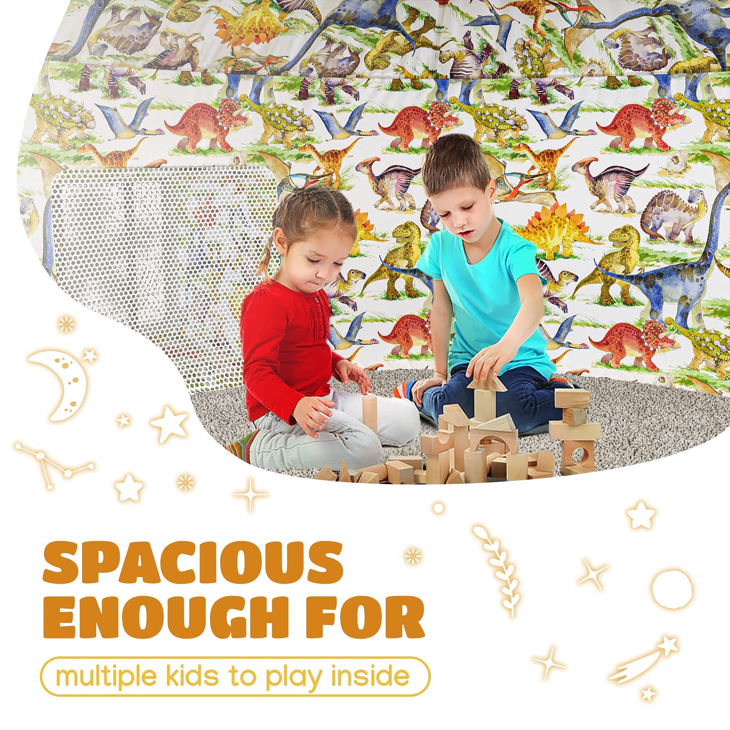 Skywin Air Tent Fort Dinosaur Playhouse for Kids (Dino) - Classic Inflatable Kids Fort Sets Up and Stores Away in Seconds, 77 x