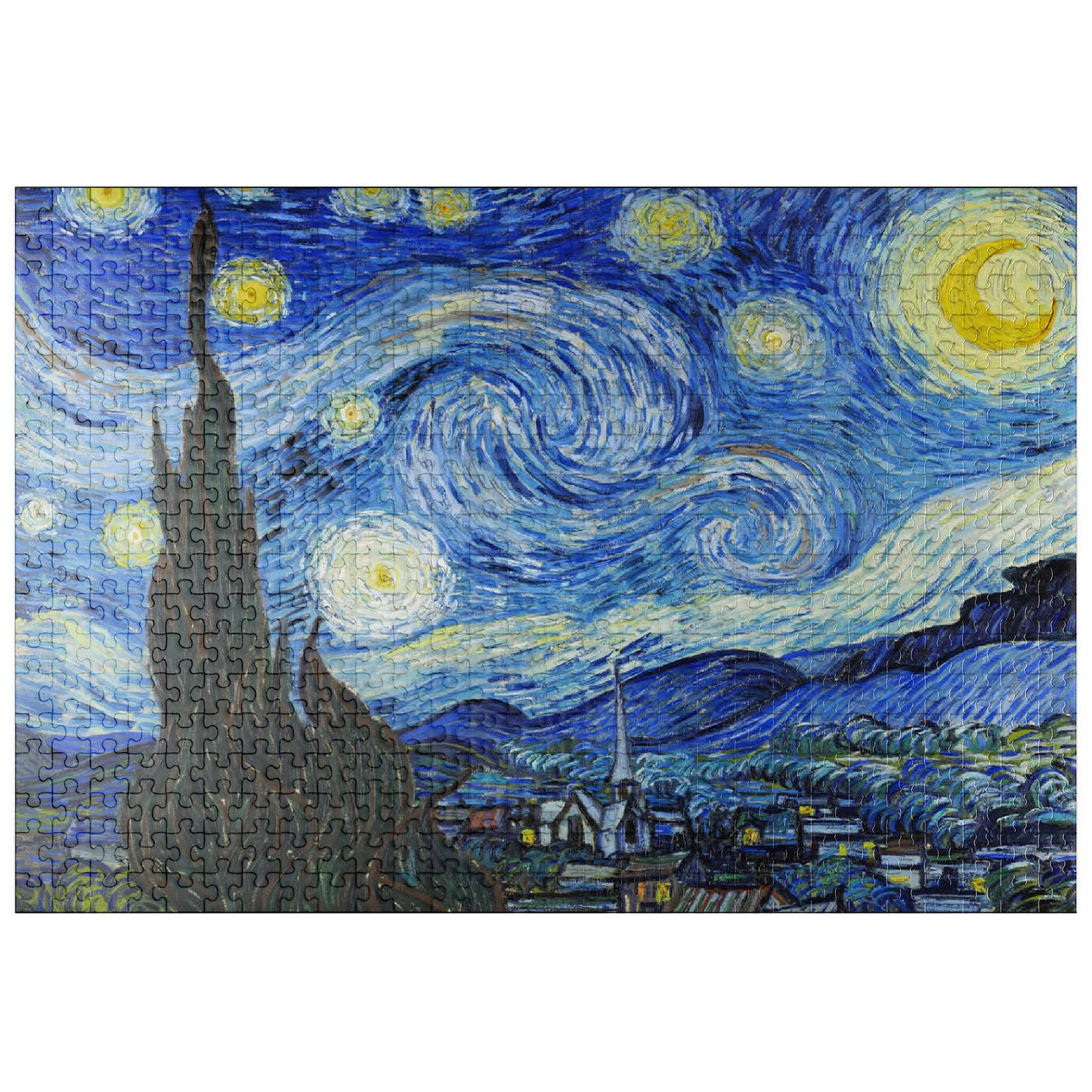 MyPuzzle The Starry Night 1889 by Vincent Van Gogh - enhanced 500 Piece Jigsaw Puzzle for mature-themeds