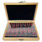 Reds Global Raw Double Six Dominoes Set of 28 - Black Wooden Game, 8"x5.5"x2"