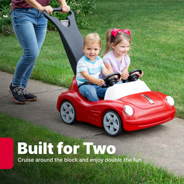 Step2 Side-by-Side Push Car - 2 Seat Ride On for Toddlers 1.5-4 Years, 36" H X 25" W X 48" D,