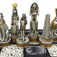 Egyptian Anubis Black and Silver Chess Men Set with Gold Accents - NO Board