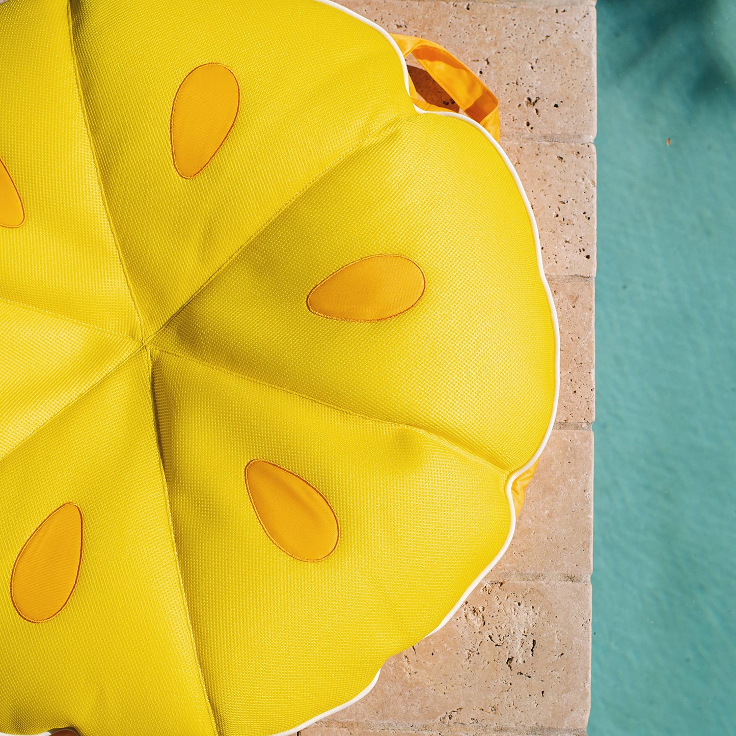Big Joe Fruit Slice Small No Inflation Needed Pool Float, Lemon Mesh, Quick Draining Fabric, 4 Feet Big
