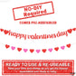 KatchOn, Glitter Happy Valentines Day Banner - 10 Feet, No DIY | Red Pink Heart Garland for Valentines Day Decorations | Valenti