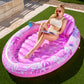 Sloosh Inflatable Tanning Pool Lounger Float, 70' X 50' Pool Floats Adult With Pillow,Oval Suntan Tub Raft Floatie,Sunbathing Bed Lounge For Water Blow Up Kids Ball Pit Party Gifts,Pink