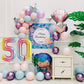 Smlpuame 40 Inch Number Balloons 0-9 Rainbow Gradient Large Number 50 Balloons, Digital Balloons For Birthday Party Celebration
