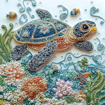 Embroidery Sea Turtle 500 Piece Puzzles For Adults, Easy Large Piece Puzzle For Seniors, Challenge Art Jigsaw Puzzles, For Gifts