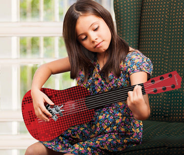 LEXIBOOK Voice My First Guitare, 6 Nylon Strings, 53 cm, Guide Included, K200TV, Red/Black