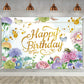 Flowers Birthday Party Backdrop Pink Flower Bush Garden Birthday Photography Background For Women Happy Birthday Party Backdrop