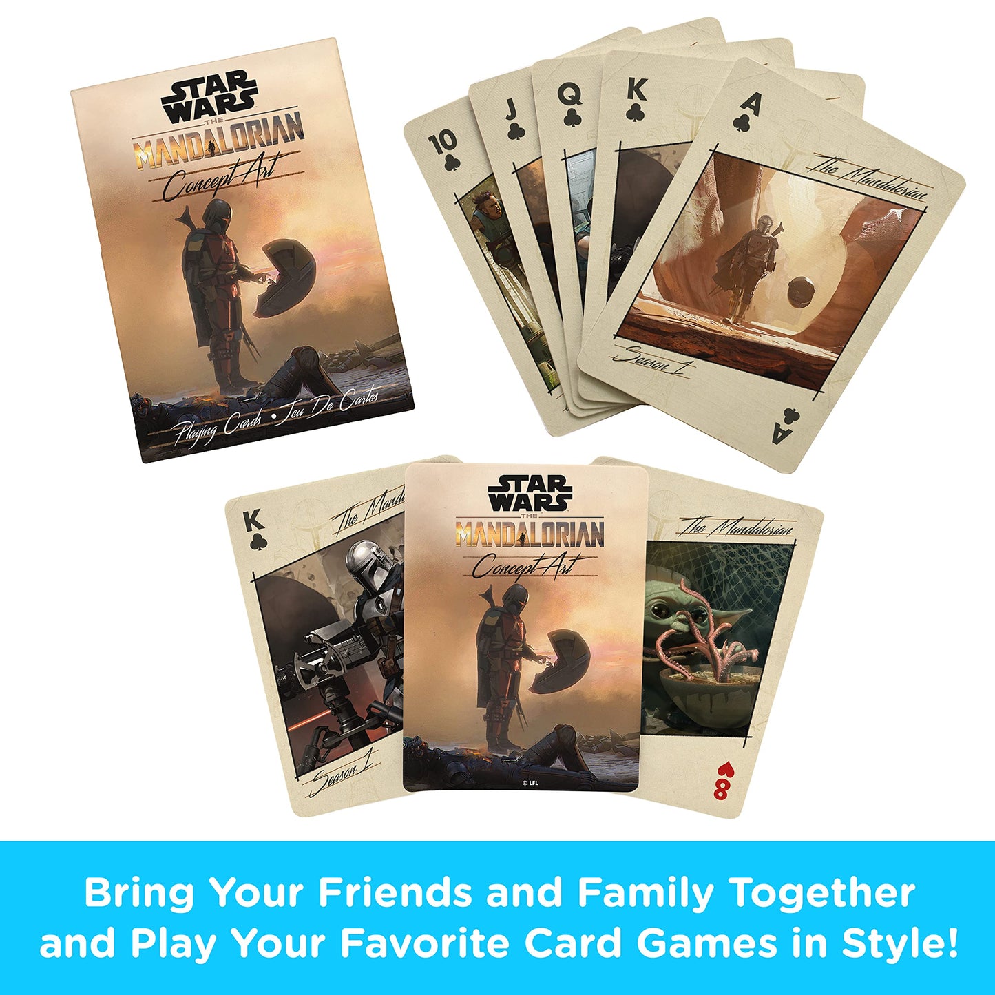 Aquarius Star Wars Playing Cards - Art Of The Mandalorian Themed Deck Of Cards For Your Favorite Card Games - Officially Licensed Star Wars Merchandise & Collectibles